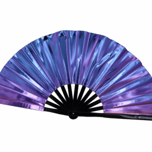 Festival Fan holografisch blauw-paars metallic – Rave accessoire