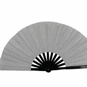 Festival Fan zilver glitter – fonkelend Rave & CSD accessoire