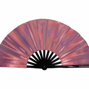 Festival Fan holografisch roze – geïriseerd Pride accessoire