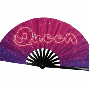 Festival Fan “Queen” roze-paars galaxy glitter – Rave & CSD